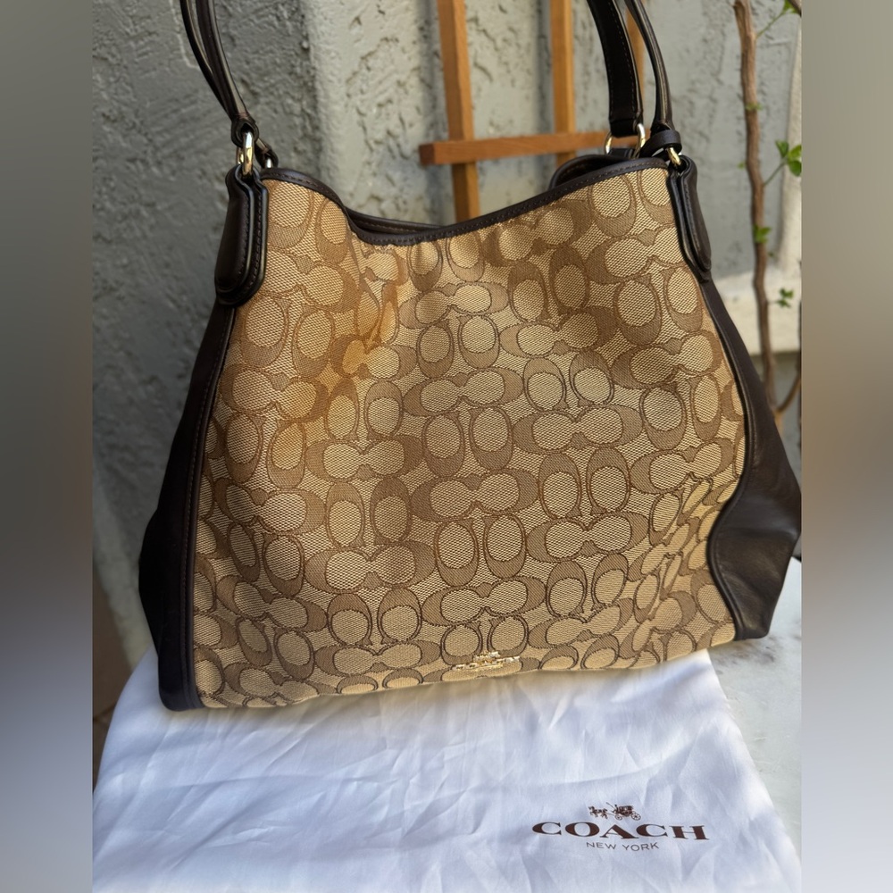 Coach Edie 31 Signature Jacquard Shoulder Bag - Picture 3 of 15